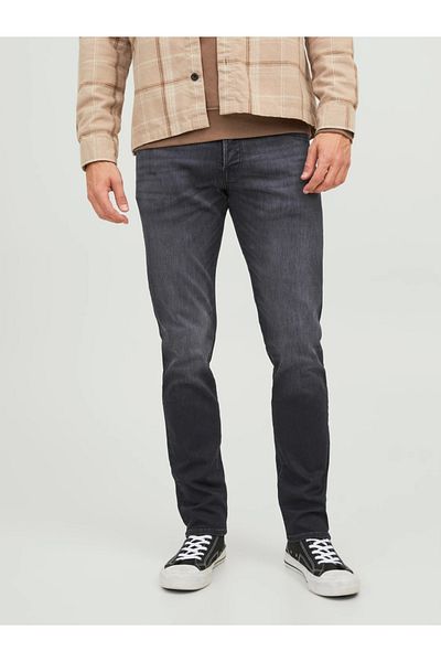 Jack & Jones Ανδρικό Slim Μαύρο Τζιν Παντελόνι - 12237316