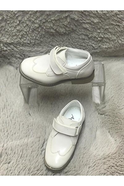 Metin Ayakkabı Off-White Banded Orthopedic and Non-Slip Sole Children's Classic Shoes