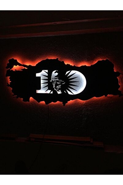 ÇAKRA 100.Yıl Özel Atatürk ve Türkiye Haritası Led Işıklı Tasarım Tablo(84x40cm)