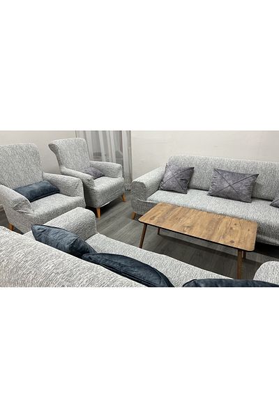 uzhanem Set cuvertură de canapea din bumbac jacquard flexibil 3+3+1+1 - elastic elastic