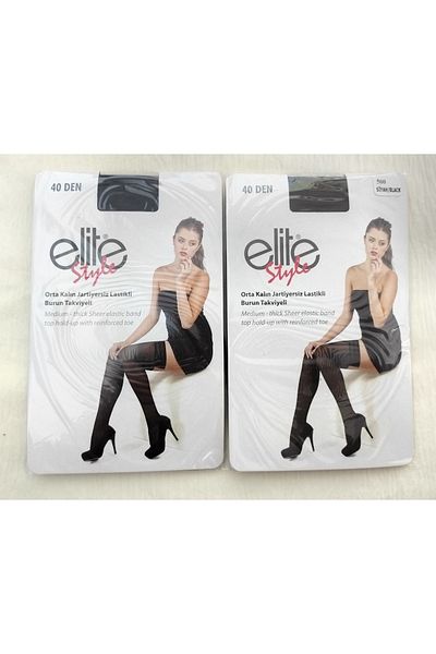 ELİTE STYLE Pack of 2 Micrio 40 Knee High Socks