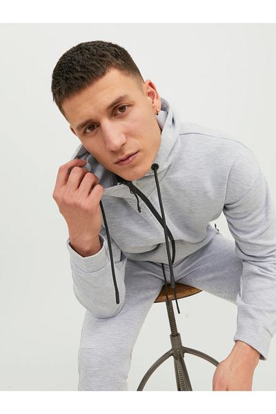 Jack & Jones Men's Hooded and Zippered Sweatshirt - 12240595
