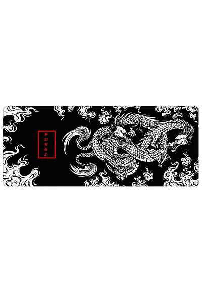 PORGE Gaming Mouse Pad 90x40 XXL Large Mouse Pad Black Dragon Gamer Mousepad