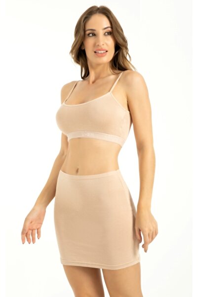 by İGP Nude Color Bamboo Women's Skirt and Jupon Lining
