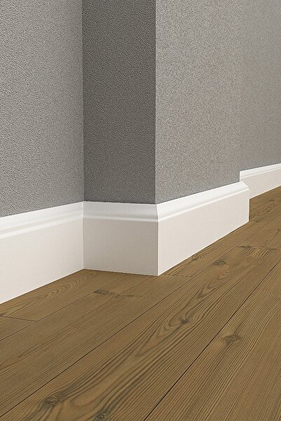 Dekoros 10 cm Beyaz Polimer Lake Süpürgelik DSK-10015 Suya Neme Dayanıklı 1 Adet Sipariş 240 cm'dir