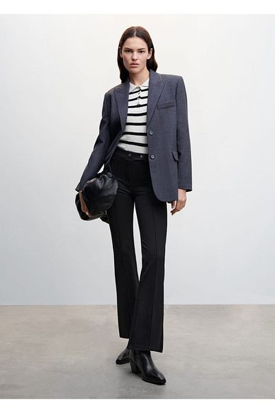 MANGO Woman Buttoned Flared Trousers
