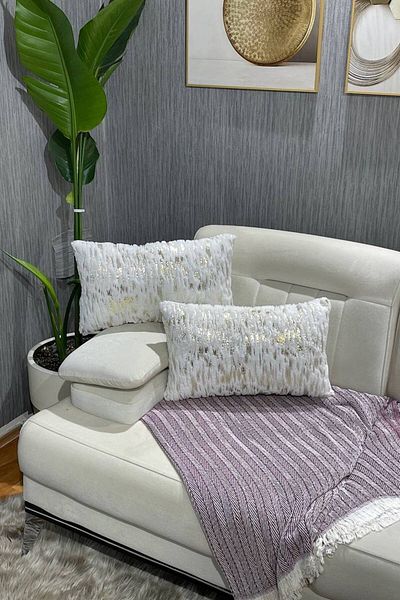 Paris Life Gilded Plush Rabbit Rabbit Throw Pillow Case Rectangular - White