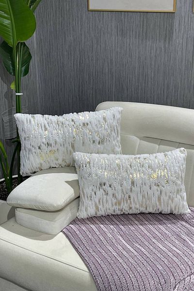 Paris Life Gilded Plush Rabbit Rabbit Throw Pillow Case Rectangular - White