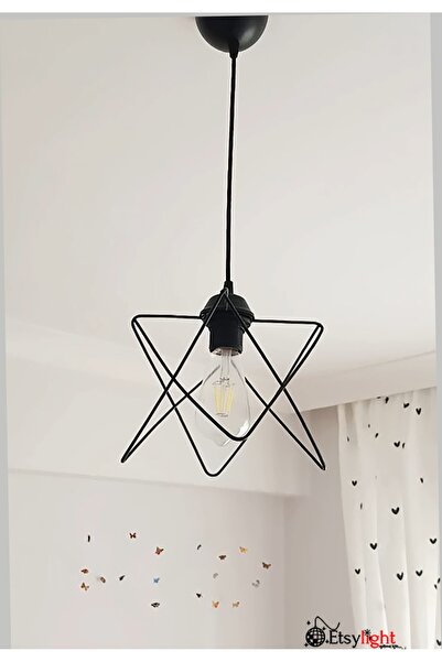 Etsylight Siyah Prizma One Sarkıt Avize