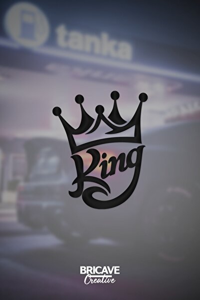 Bricave King King JDM Car-Motorcycle Windshield Label Sticker 18x23cm