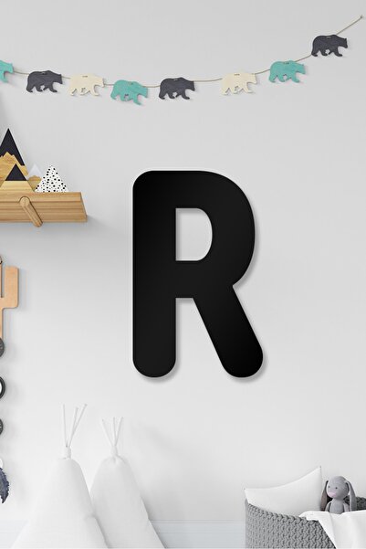 AHWALL Literele R - Decor de perete din lemn completabil pentru scrierea numelui
