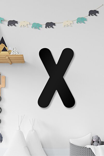 AHWALL Literele X - Decor de perete din lemn completabil pentru scrierea numelui