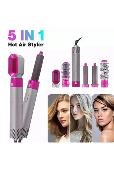 Jetcom 5'ın 1 Hot Aır Styler Orijinal Ürün Pro Hava Üflemeli Saç Şekillendirici Set