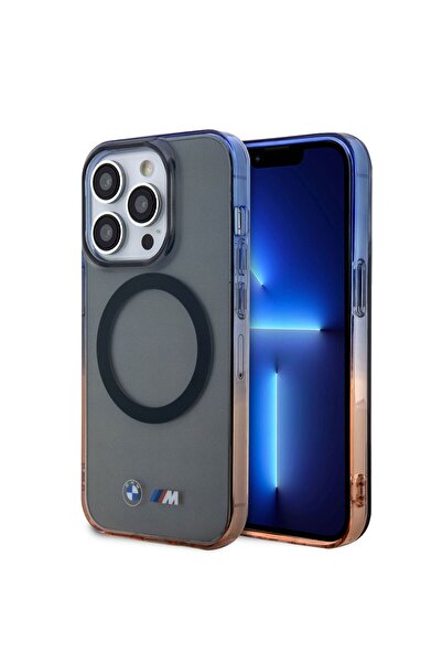 BMW Iphone 14 Pro Max Uyumlu Orjinal Lisanslı Ürün Kılıf Magsafe Şarj Özellik Renk Geçişli Dizayn Kapak