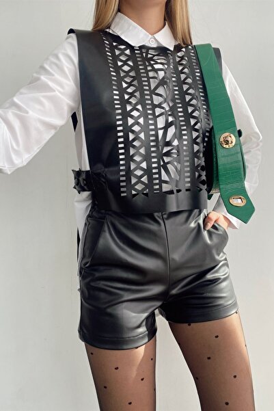 Genel Markalar Lazer Kesim Deri Yelek Özel Tasarım trend