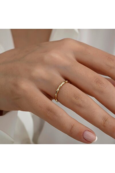 HEMS JEWELLERY 14 Ayar Altın Bone Kombinlenebilir Yüzük