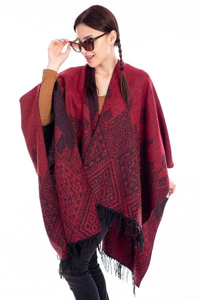 MONCHİCHİ Women's Ethnic Pattern Poncho