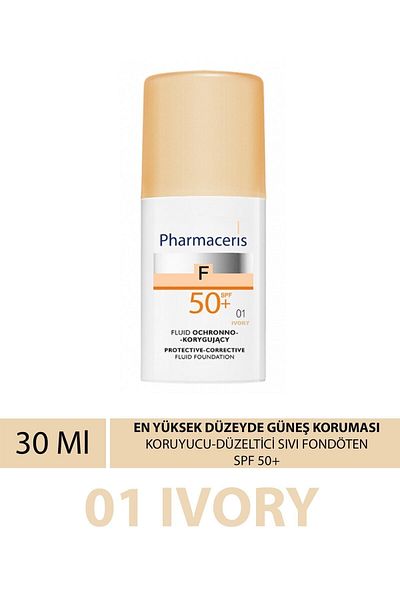 Pharmaceris High Sun Protection - SPF 50+ 01 Ivory 30 Ml Liquid Foundation, Protective Corrector for Sun