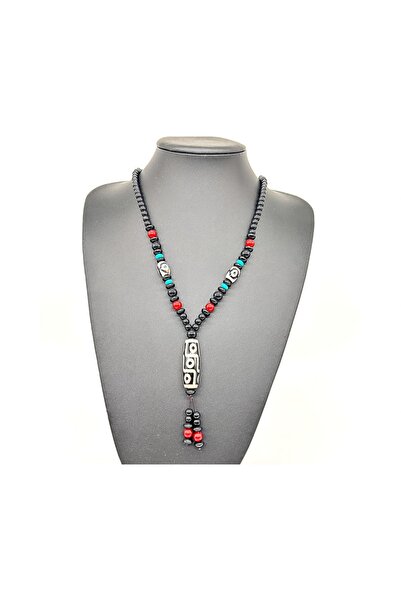 TOPTAŞ DOĞALTAŞ Tibet Akik Oniks Turkuaz Kolye