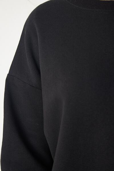 Happiness İstanbul Dámská oversize mikina s černým potiskem HF00440