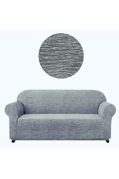 SAHİBNUR Jacquard Armchair Couch Sofa Bed Cover Rod Pattern Stretchy Skirtless for 1Pc 3 Seater Seat Cover