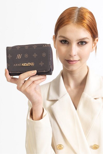 Armine C11 Printed Women's Wallet Brown Printed