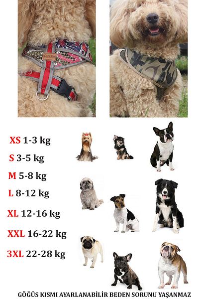 Globodepo Chest Body Collar with Adjustable Collar and Bandana - Dog Harness Anti-Escape, Accessory