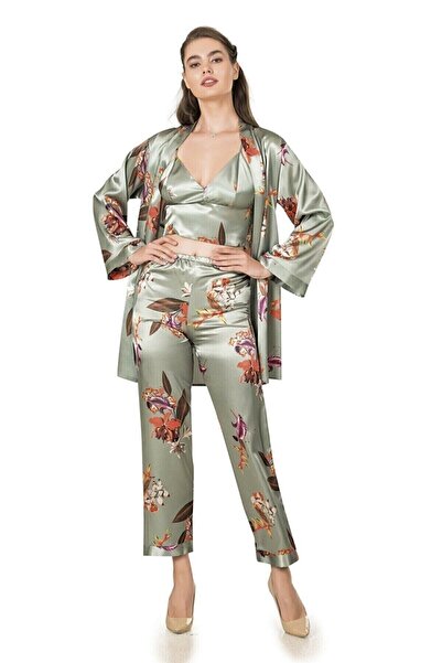 Generic Brand Women's Satin Triple Pajama Set