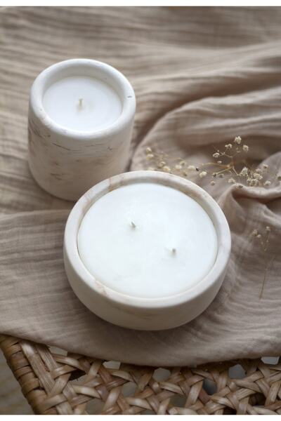 a&p Lavanta Kokulu Kahve Marble Desen Yatay Model Mum