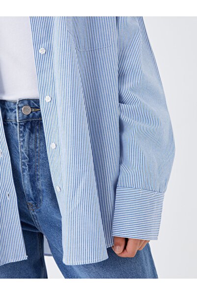 LC Waikiki Hosszú ujjú csíkos túlméretes női ing