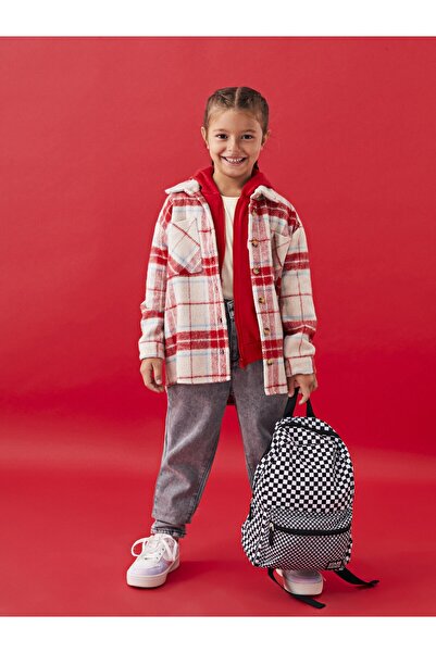 LC Waikiki Plaid Long Sleeve Girl's Shirt Jacket