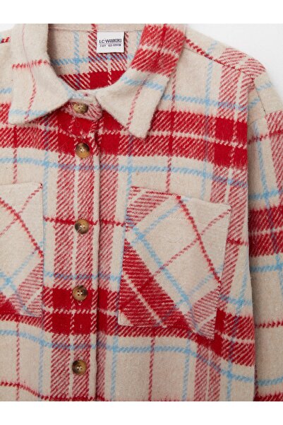 LC Waikiki Plaid Long Sleeve Girl's Shirt Jacket