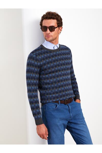 LC Waikiki Pulover pentru bărbați, cu mânecă lungă, cu decolteu, cu model în carouri