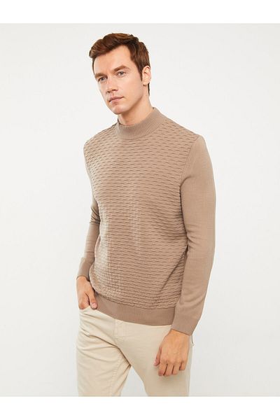 LC Waikiki Pánský pletený svetr - poloviční rolák, dlouhý rukáv