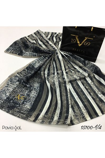 19V69 ITALIA Seria Pavia cu model în dungi antice cu cuier șal și set cadou 90x200 Cm