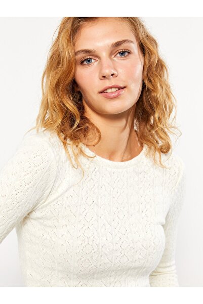 LC Waikiki Damski sweter z okrągłym dekoltem i długim rękawem