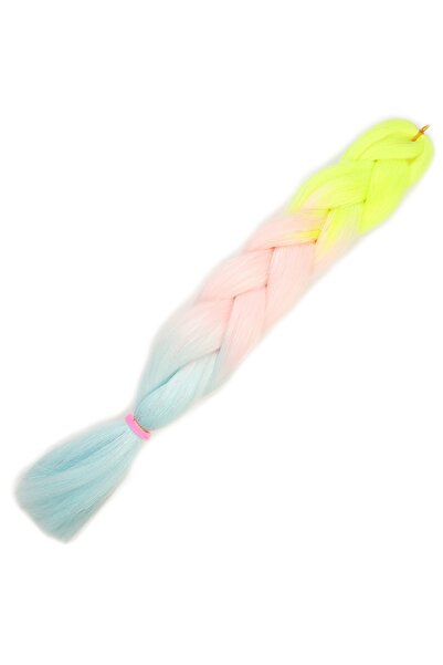 KONAK PERUK Neon Yellow / Candy Pink / Water Green Ombreli Hair - 100 Gr. Braiding