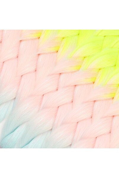 KONAK PERUK Neon Yellow / Candy Pink / Water Green Ombreli Hair - 100 Gr. Braiding