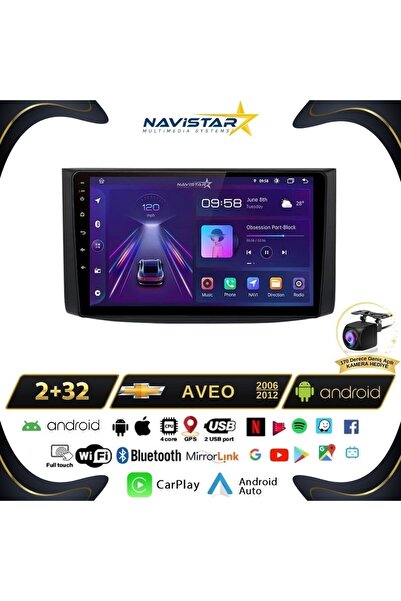 Navistar Chevrolet Aveo 2006 - 2012 Model 2GB + 32GB Android 13 Kablosuz Carp...