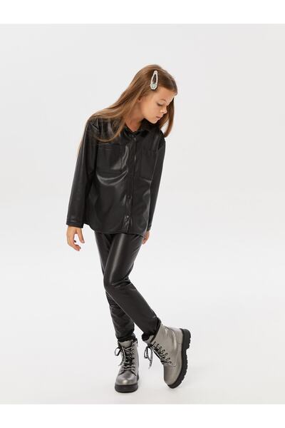 LC Waikiki Γυναικείο καλσόν Basic Leather Look με ελαστική μέση