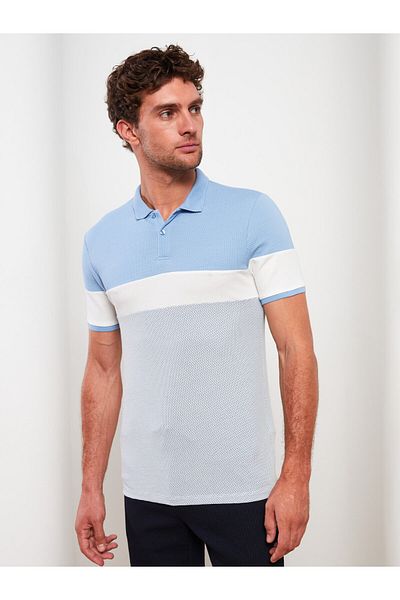 LC Waikiki Polo Neck Short Sleeve Color Block Men's T-Shirt Father Son Combination