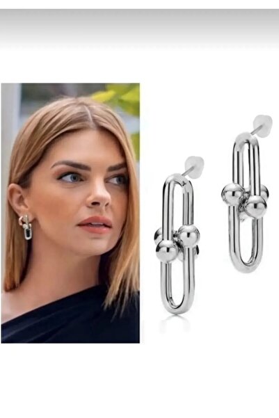 İlraysa Tiffany Gümüş Renk Küpe