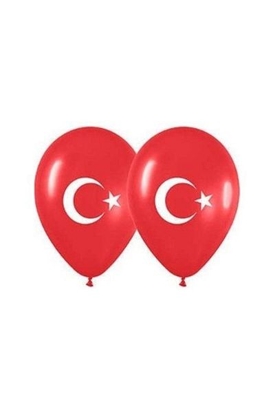 BalonEvi Crescent and Star Printed 12" Balloon - Pack of 100 / Balloon House
