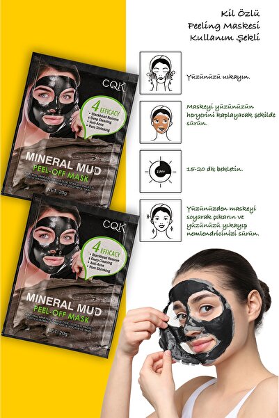 Uniquem Siyah Nokta Maskesi Mineralli Maden Çamuru Kürü Sürülebilir Yüz Maske Mineral Cure Xlm1318