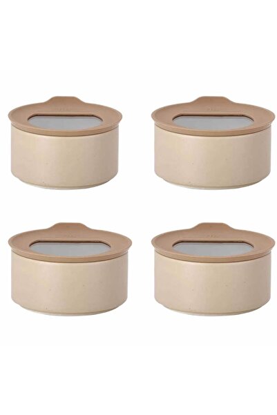 NEOFLAM Fika One Seramik 4 Adet 420 Ml Bej Saklama Kabı D-NEONE042-09