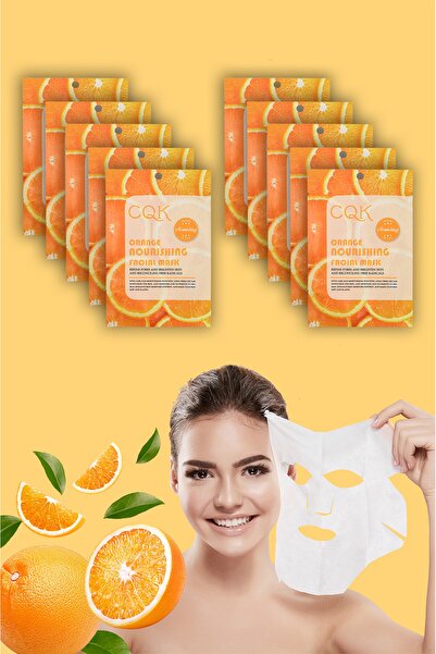 Uniquem 10 Adet Turuncu Vitamin C Ve Çin Mantarı Gözenek Onarıcı Yüz Maskesi ...