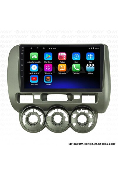 MYWAYY HONDA JAZZ ANDROİD 12 MULTİMEDYA CARPLAY 2GB RAM+32GB HDD 2004-2007 NA...