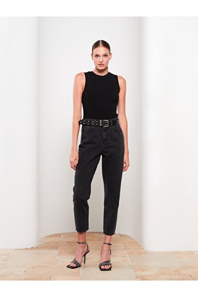 LC Waikiki Γυναικεία Crew Neck Plain Knitwear Crop