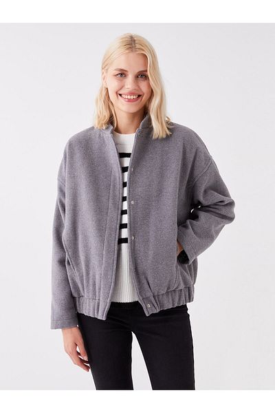 LC Waikiki Obyčejná dámská školní bunda oversize s dlouhým rukávem