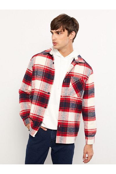 LC Waikiki Plaid Patterned Regular Fit Men's Lumberjack Shirt - Long Sleeve Jacket